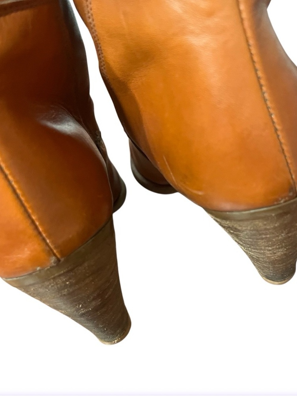 DINGO Tan Leather Eagle Stitch Tall Western Boots Womens Size 10 VINTAGE - Picture 5 of 9